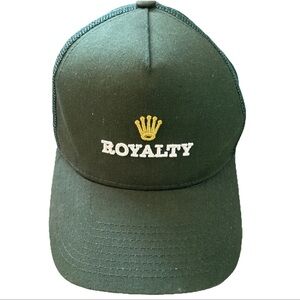 Royalty Field Grade Green SnapBack Hat Mesh Trucker Hat Gold Embroidery Logo